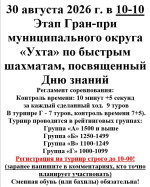 30 августа состоялся первый этап серии Гран-При муниципального округа "Ухта" по быстрым шахматам сезона 2026-2027